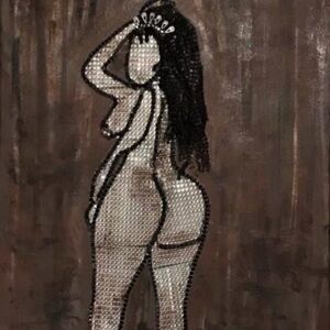 Woman #2 Painting Acrylic Paint on Canvas and Imported Mesh by Jorge Padron